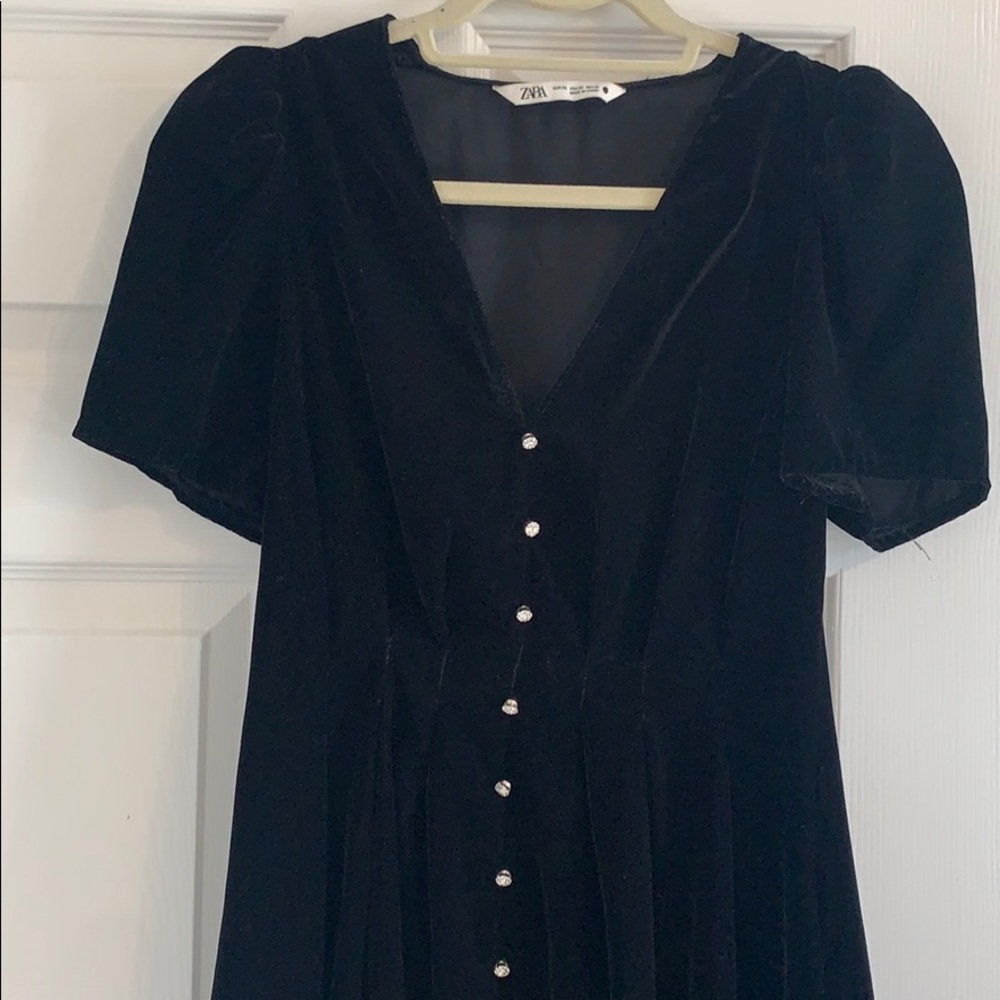 Black velvet zara dress size xs